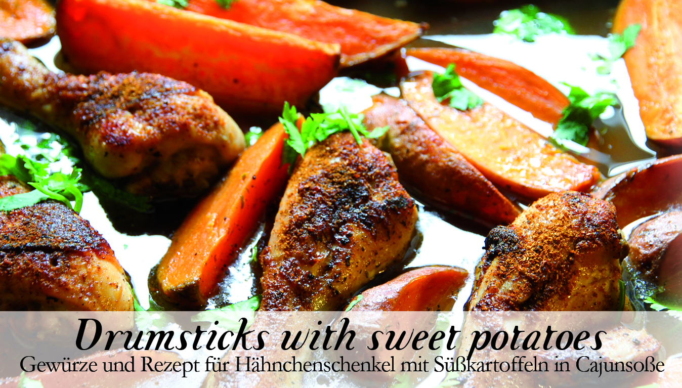 Drumsticks with Sweetpotatoes-Gewürzkasten
